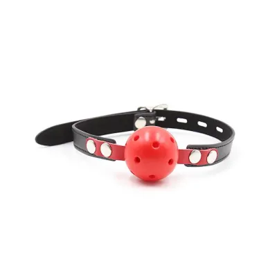 Breathable Ball Gag Black red