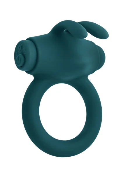 Playboy Pleasure Bunny Buzzer Rechargeable Silicone Vibrating Cock Ring - Evergreen