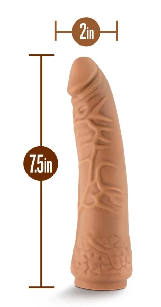 Lock on - Hexanite - 7.5 Inch Dildo With Suction  Cup Adapter - Mocha