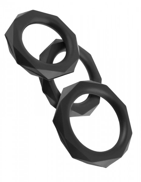 Silicone Designer Cock Rings x3