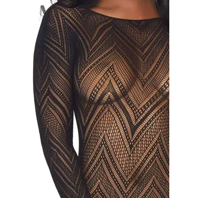 Fishnet Bodycon Dress One Size Black