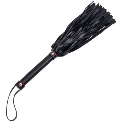Bondara Black Contrast Stitch Faux Leather Flogger 15 5 Inch