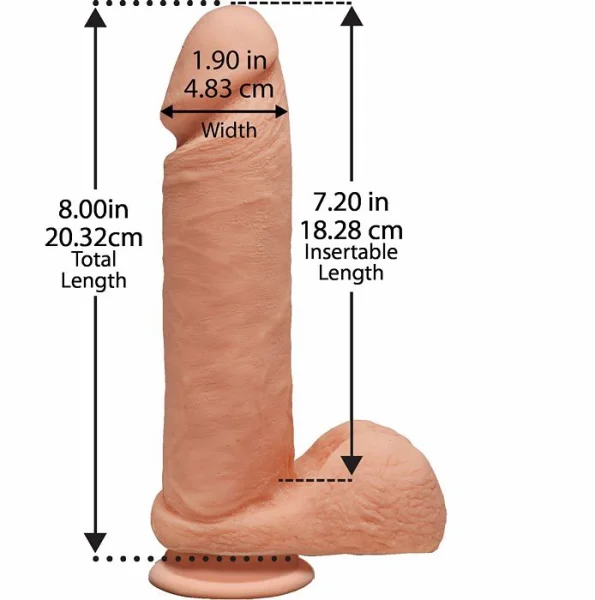 The D - Perfect D 8" Suction Cup Dildo by Doc Johnson - Vanilla