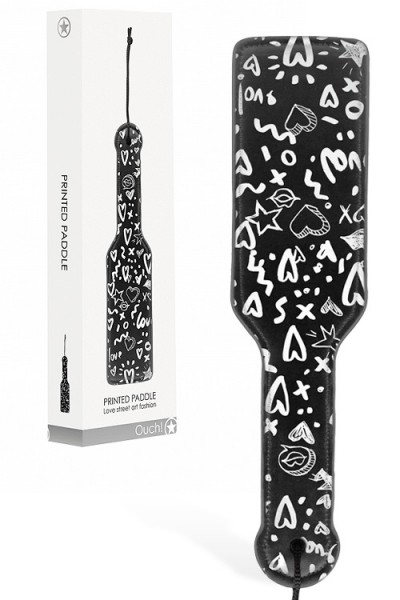 OUCH! 11.2" Graffiti Leather Paddle
