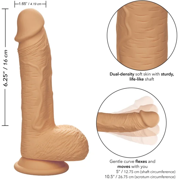 Silicone Studs Realistic 6.25" Suction Cup Dildo - Vanilla