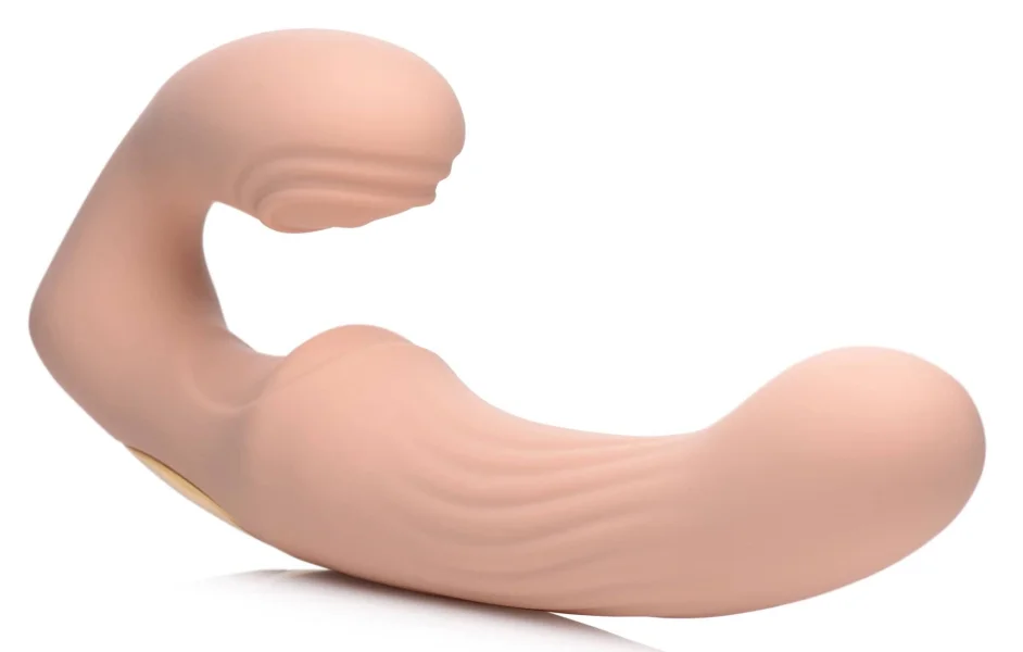 15x U-Pulse - Pulse and Vibe Strapless Strap-on  With Remote - Blush