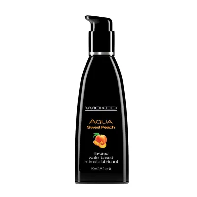 Aqua Sweet Peach Flavored Water Based Lubricant 2 Oz 60 ml