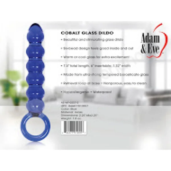 Adam & Eve Cobalt Glass Dildo