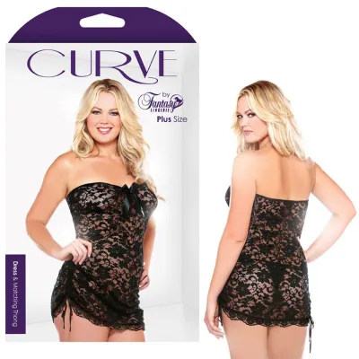 Curve Lace Strapless Dress Thong 1X 2X
