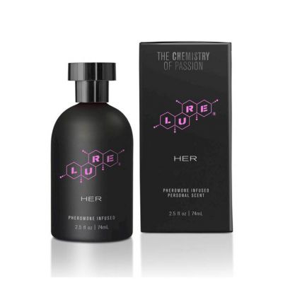 Lure Black Label For Her Pheromone Infused Personal Scent Bottle Black pink 2 5 Oz