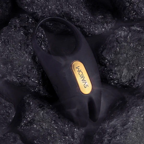 SVAKOM Winni 2 App Enabled Silicone Rechargeable Vibrating Cock Ring With Remote - Black