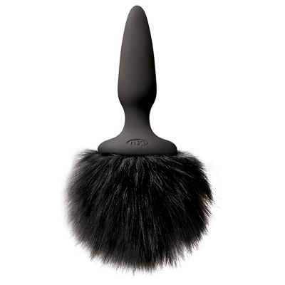 Bunny Tails Mini Black Fur