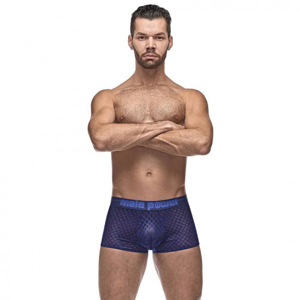Male Power Blue Diamond Mesh Boxer Shorts