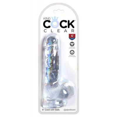 KING COCK CLEAR 6 IN COCK WITH BALLS