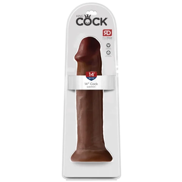 King Cock 14" Suction Cup Dildo - Chocolate