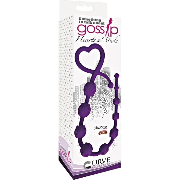 Curve Gossip Hearts n' Studs Anal Beads - Violet