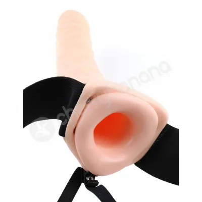 Fetish Fantasy Series Flesh 8 Vibrating Hollow Strap on