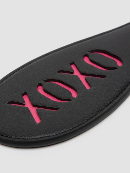 Bondage Boutique Faux Leather Spanking Paddle Pink XOXO