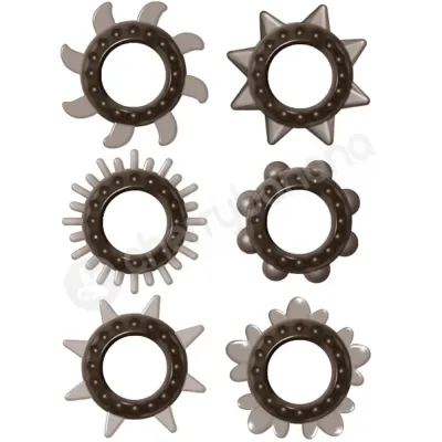 Zero Tolerance Cockstars Black Stretchy Unique Cockrings 6pk