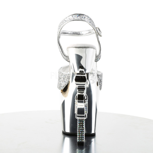 REVOLVER-709G - 7" R/S Embellished Gun Heel, 3 1/4" PF Ankle Strap Sandal — image 4 of 8