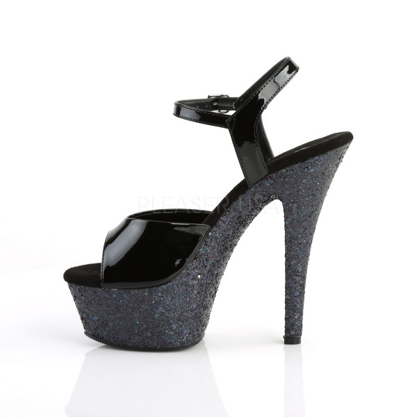 6 inches Heel, 1 3/4 inches PF Ankle Strap Sandal w/ Glitter Bottom — image 7 of 12