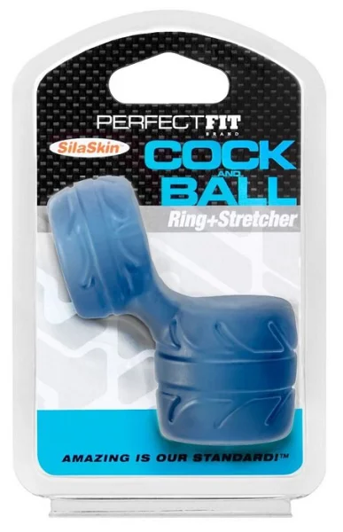 Perfect Fit SilaSkin Cock & Ball Ring - Blue