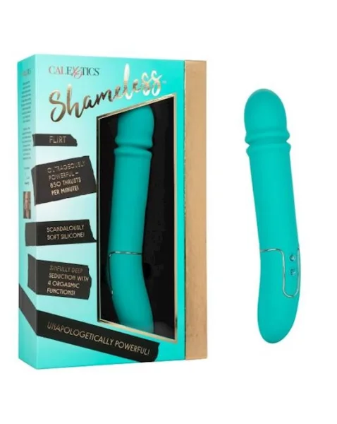 Shameless Flirt Thrusting Vibrator - Blue - 10 Inch