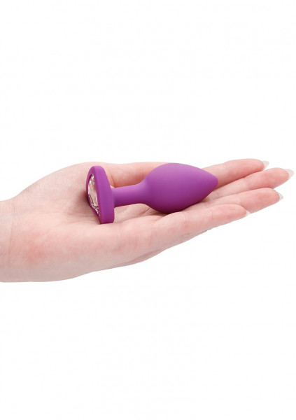 Diamond Heart Butt Plug - Large - Purple - Male Butt Plug
