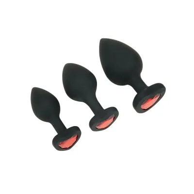 Whipsmart Heartbreaker 3 Piece Silicone Crystal Heart Anal Training Set
