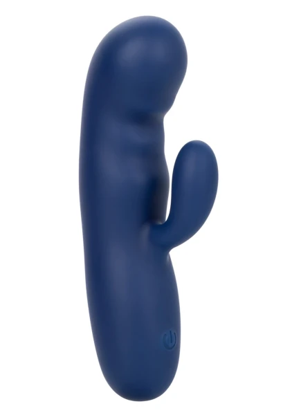 Cashmere Silk Duo Rechargeable Waterproof Silicone Rabbit Vibrator By CalExotics - Blue