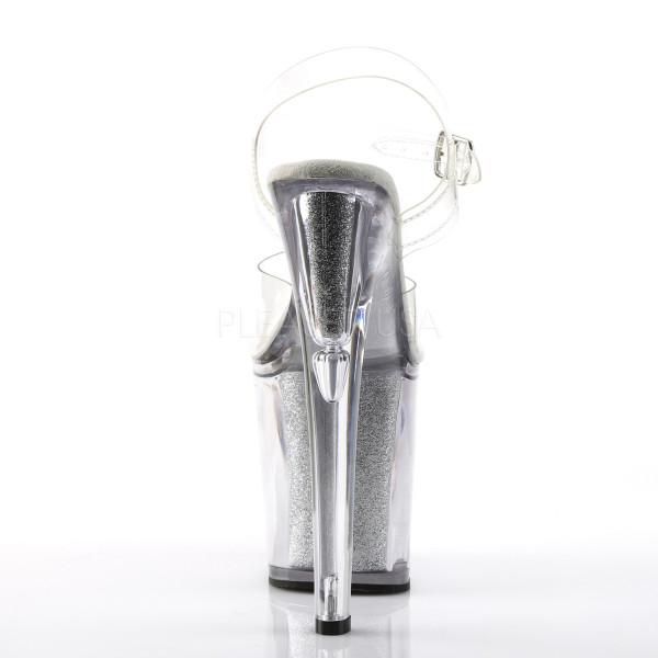 XTREME-808G - 8" Stiletto Ankle Strap Glitter-Filled PF Sandal — image 4 of 8