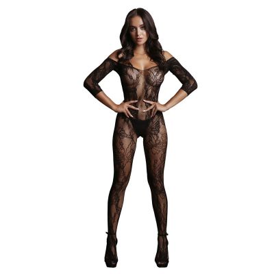 Lace Sleeved Bodystocking OS