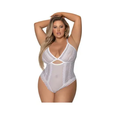 Magic Silk Modern Romance Cheeky Teddy White Queen Size