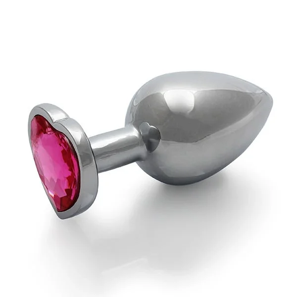 Ouch Pink Heart Gem Metal Plug Large