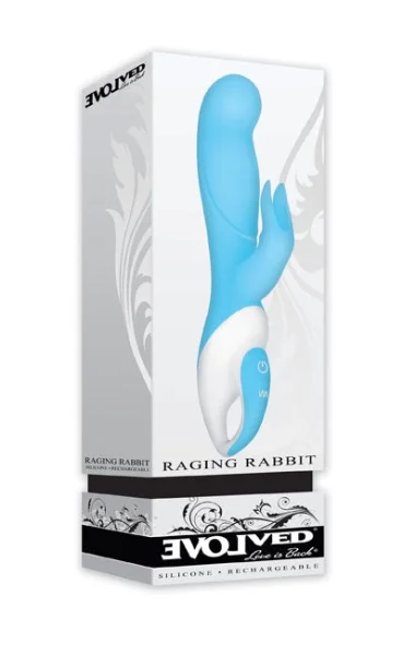 Raging Rabbit Waterproof Rechargeable Dual Stimulation Vibrator By Evolved Novelties