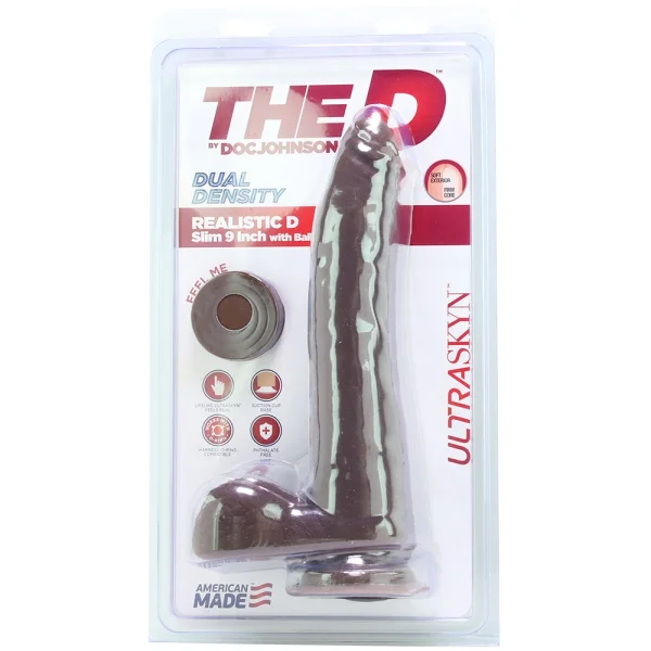 Realistic D Slim 9 Inch ULTRASKYN Ballsy Dildo — image 9 of 11