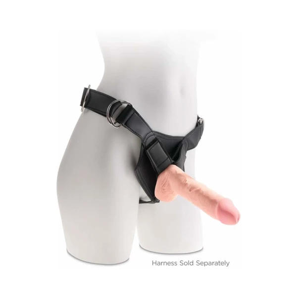King Cock Triple Density 10 inches Fat Dildo with Balls Beige