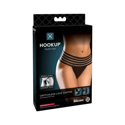 Hookup Crotchless Love Garter Black Fits Size S l
