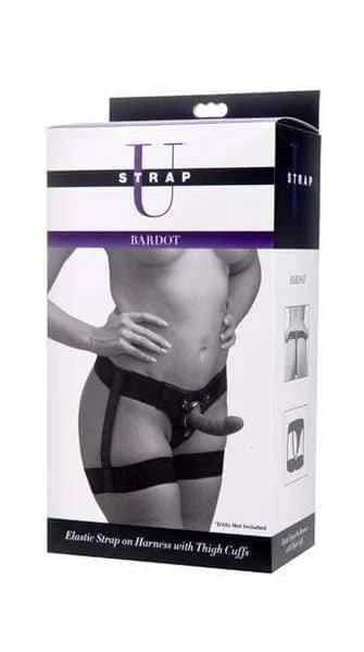 Bardot Elastic Strap on Harness With Thigh Cuffs