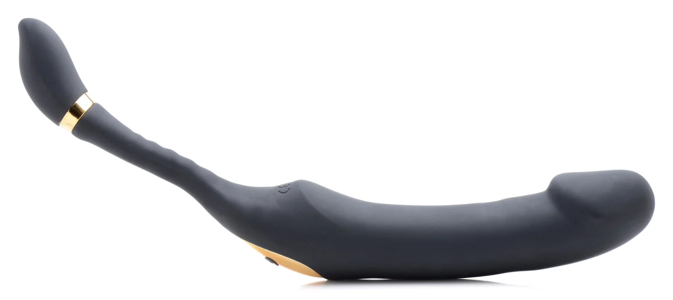 10x Pleasure Pose Come Hither Silicone Vibe With Poseable Clit Stim