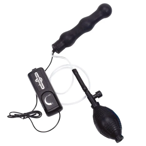Zepplin Black Inflatable Vibrating Anal Wand - 2 x AA