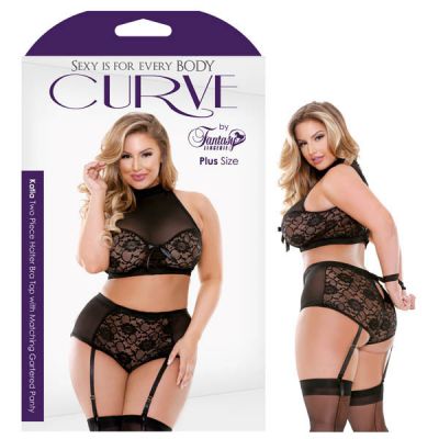 Bra Top Gartered Panty 3X 4X