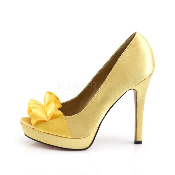 4 3/4 inches Heel, 1 inches PF Peep Toe Pump w/Ribbon Across Vamp — image 7 of 12