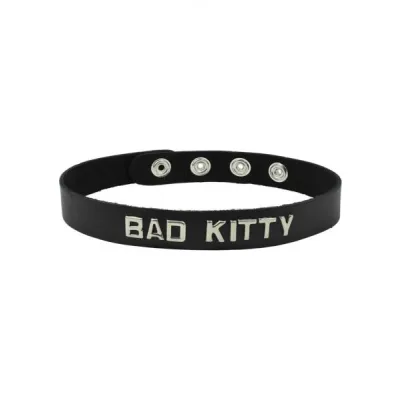Wordband Collar Bad Kitty Black