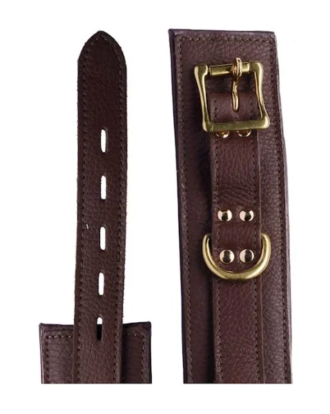 Bound X Calfskin Cuffs And Collar Set - Brown