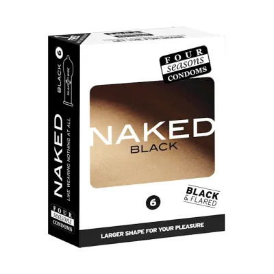 Four Seasons Naked Black Condoms 56 64mm