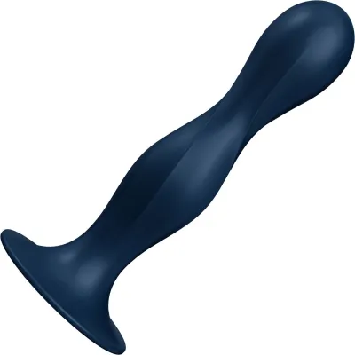 Satisfyer Double Ball R Silicone Rumbly Kinetic Energy Weighted Dildo Dark Blue
