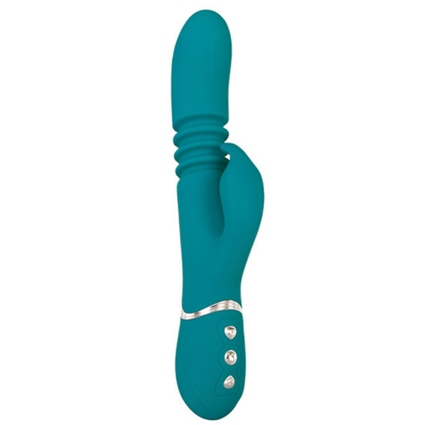 Adam & Eve Eve's Rechargeable Thrusting Rabbit - Green — image 6 of 25