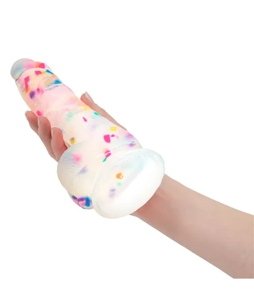 Addiction Party Marty Confetti Vibrating Silicone Dildo 7.5in