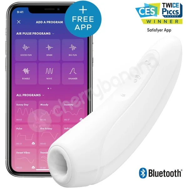 Satisfyer Curvy 1+ White App Controlled Vibrating Clitoral Stimulator